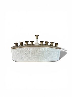 Lenox White Ceramic Menorah